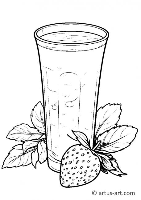 Strawberry Milk Coloring Page